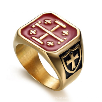 Custom Promotional Gift High quality Cheaper Red Masonic Item Large Size Ring Stainless Steel Rings